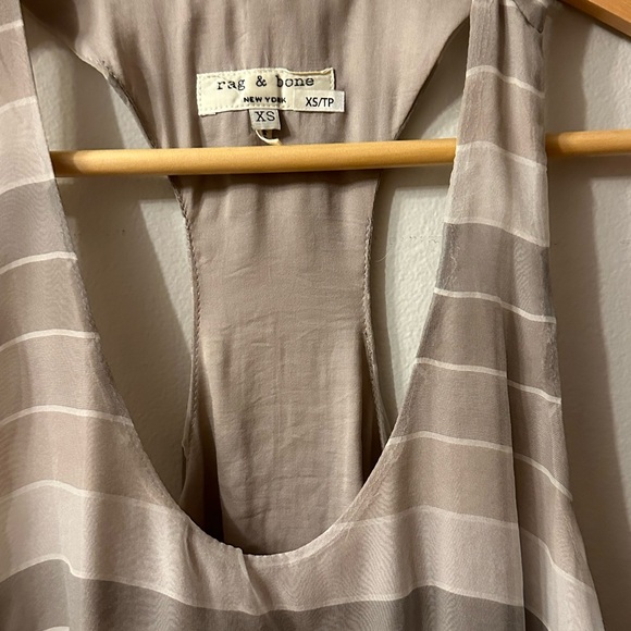 Rag and bone silk striped tank nude color combo - Picture 2 of 5
